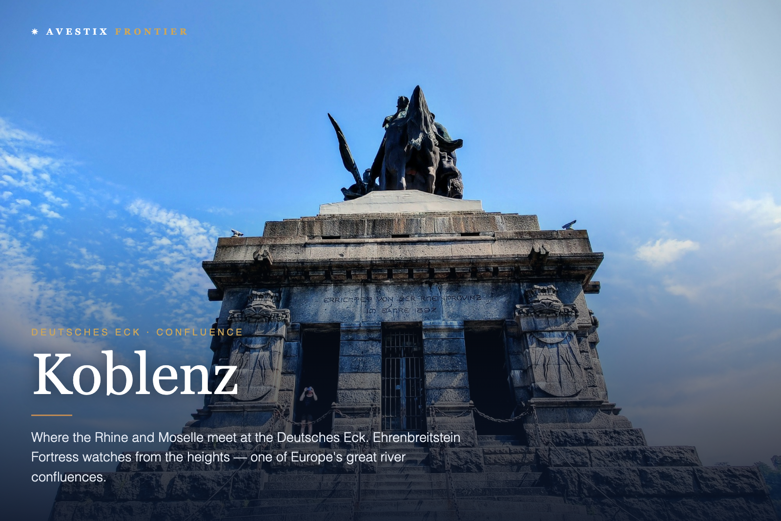 Koblenz — Deutsches Eck, Rhine and Moselle confluence
